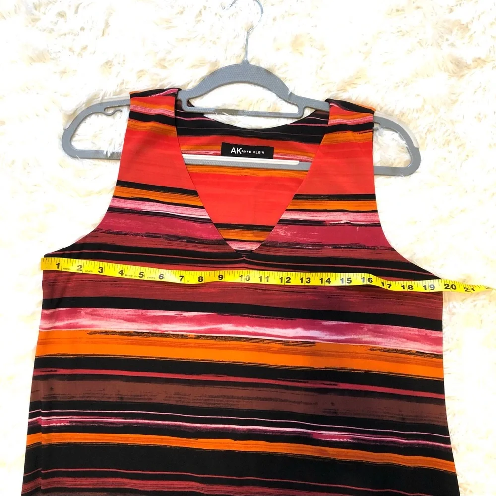LIKE NEW! Anne Klein Multi Color Striped Sheath Dress Size Large - Picture 5 of 6